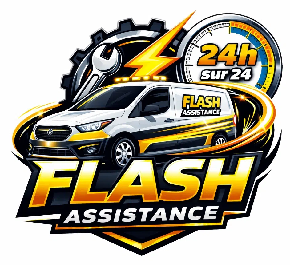 Logo Flash Assistance avec camionnette